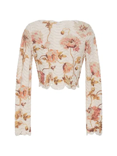 Cara Cara Sally Floral-pattern Cardigan In Neutral