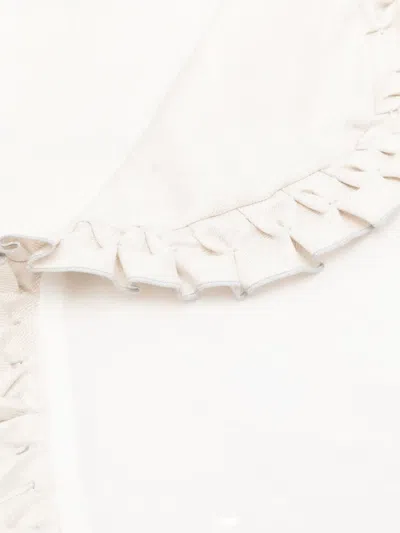 La Stupenderia Ruffled Blanket In Neutral