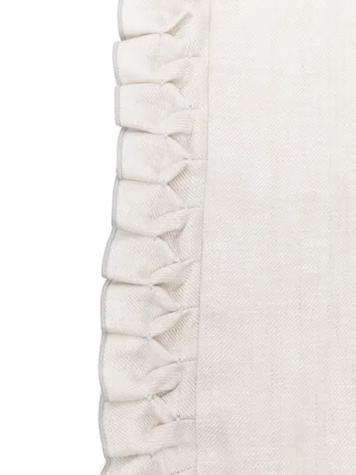 La Stupenderia Ruffled Blanket In Neutral