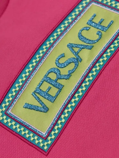 Versace Logo-patch Sweatshirt In Multi