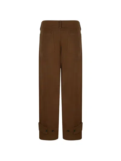 Frame Button Cuff Trousers In Brown