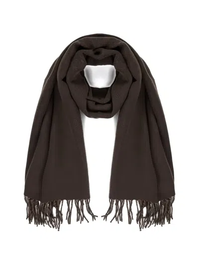 Goia Fringed Rectangular Scarf In Metallic