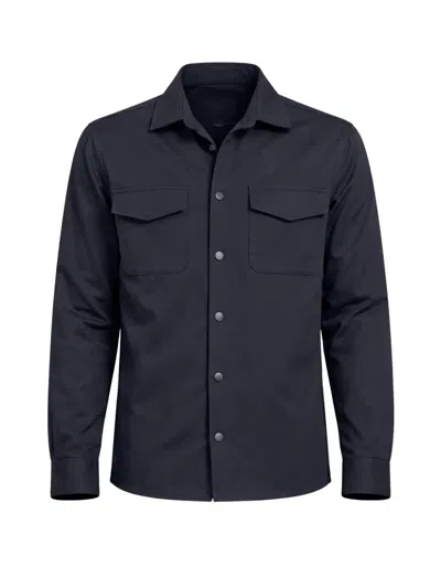 Patrick Assaraf Pocket Buttoned Jacket In Blue