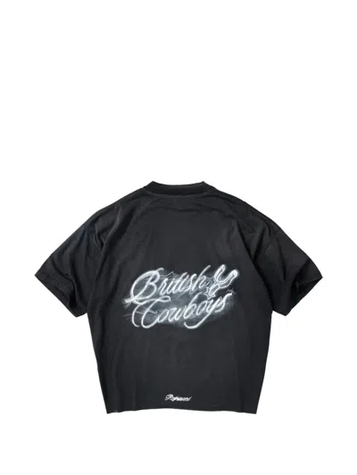 Represent Mens Stained Black British Cowboys Graphic-print Cotton-blend T-shirt In Black