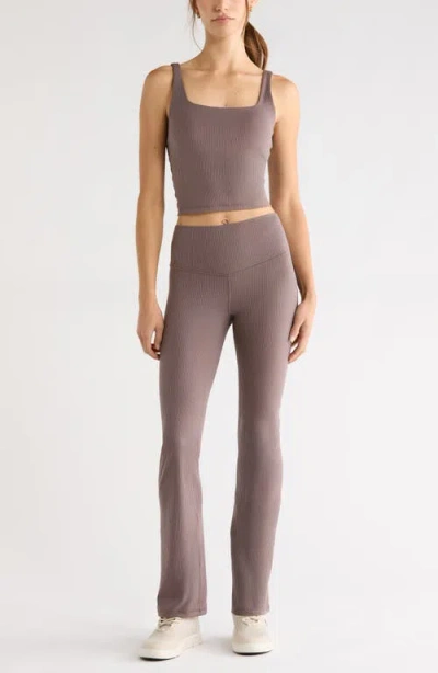 Zella Thrive Rib Bootcut Pants In Gray