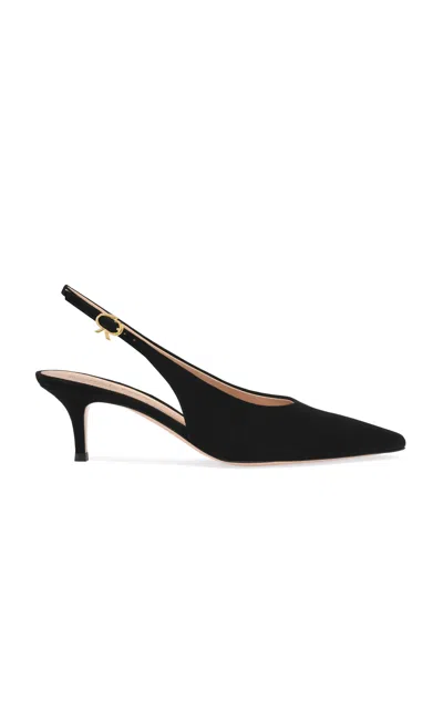 Gianvito Rossi Robbie 55 Patent Leather Slingback Pumps In Black