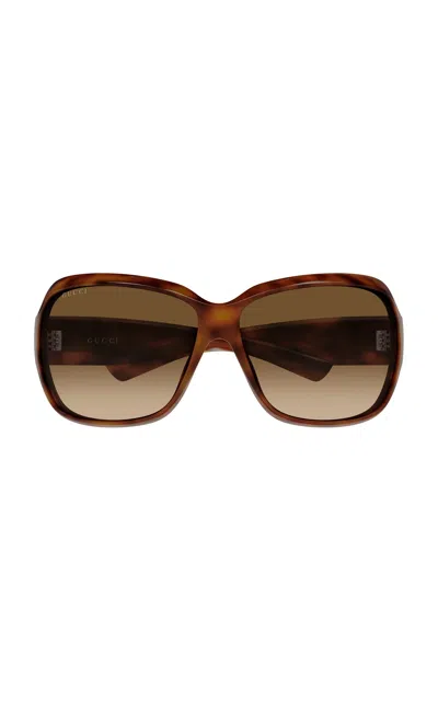 Gucci Eyewear Oversized Frame Sunglasses In Brown