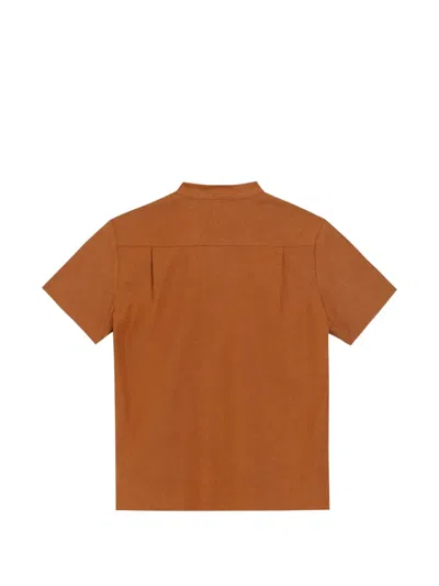 Dolce & Gabbana Cotton And Linen Canvas Shirt In Brown