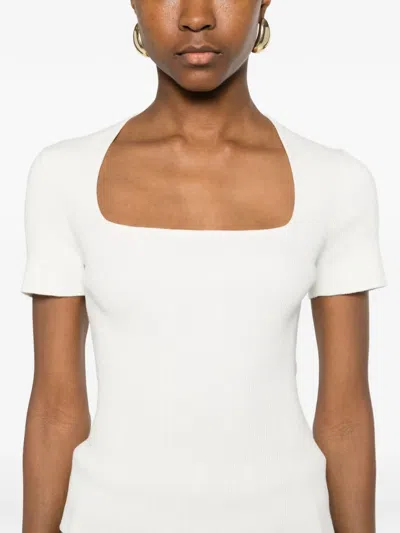 Maje Square-neck T-shirt In White
