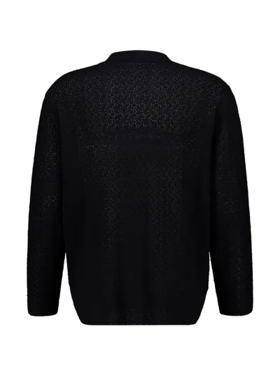 Commas Collared Button-front Cardigan In Black
