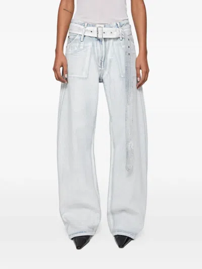 Acne Studios Belted Jeans In Blue