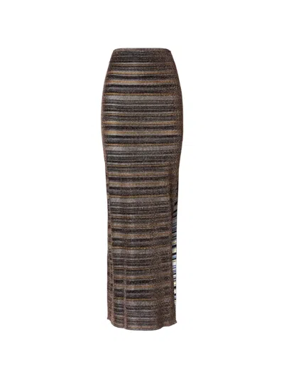 Missoni Striped Split Skirt In Multi
