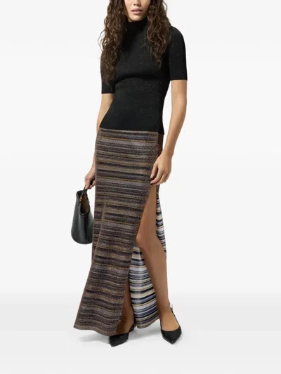 Missoni Striped Split Skirt In Multi