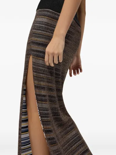 Missoni Striped Split Skirt In Multi