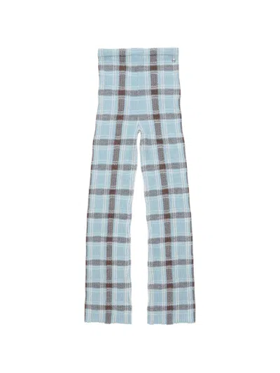 Acne Studios Plaid Pattern Casual Pants In Blue