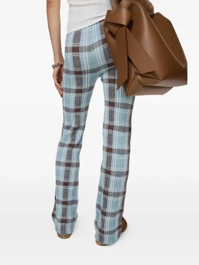 Acne Studios Plaid Pattern Casual Pants In Blue