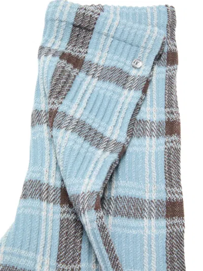 Acne Studios Plaid Pattern Casual Pants In Blue