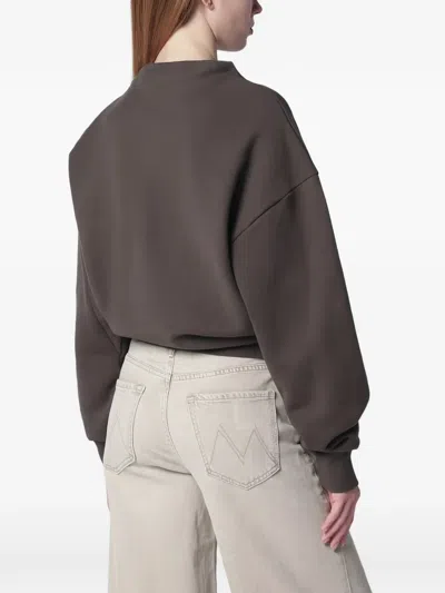 6397 Mud-coloured Draped Sweatshirt In Brown