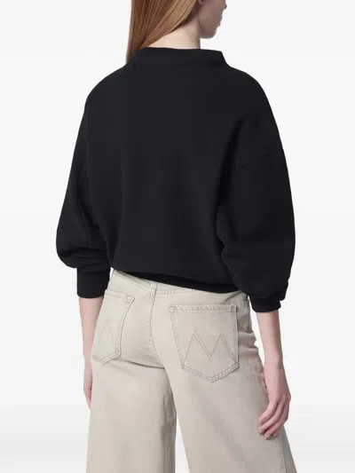 6397 Mud-coloured Draped Sweatshirt In Black