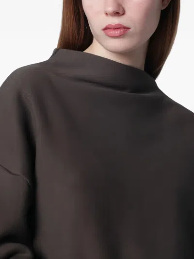 6397 Mud-coloured Draped Sweatshirt In Brown