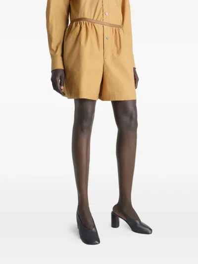 Lemaire Buttoned Elasticated Shorts In Neutral