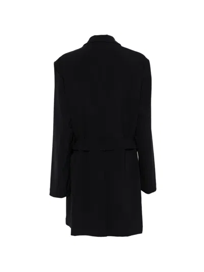 Montecore Double-breasted Belted Coat In Black