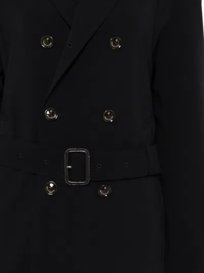 Montecore Double-breasted Belted Coat In Black