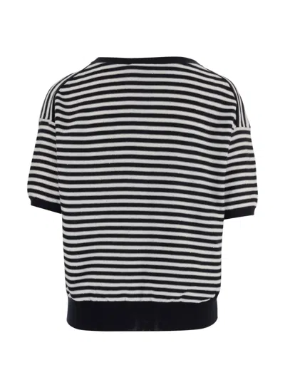 Bruno Manetti Striped-pattern Crew-neck Sweater In Multi