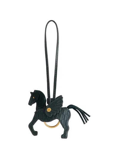 Kith Pegasus Leather Key Holder In Black