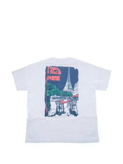 Kith Eiffel-cafe Logo T-shirt In White