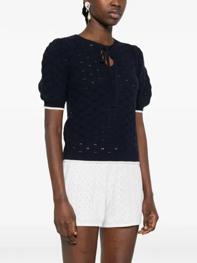 Twinset Sweaters Blue Night In Blue
