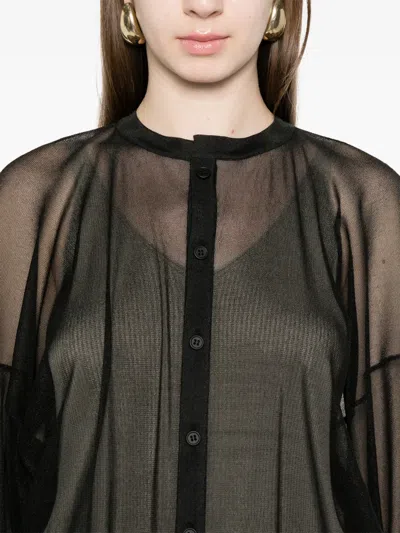 Cfcl Cascade Lucent Buttoned Panelled Top In Black