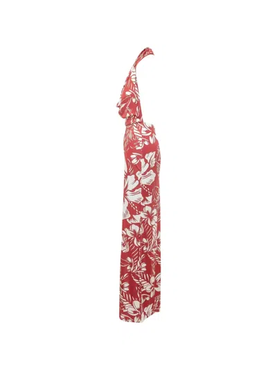 Dsquared2 Draped Printed Maxi Dress In Red