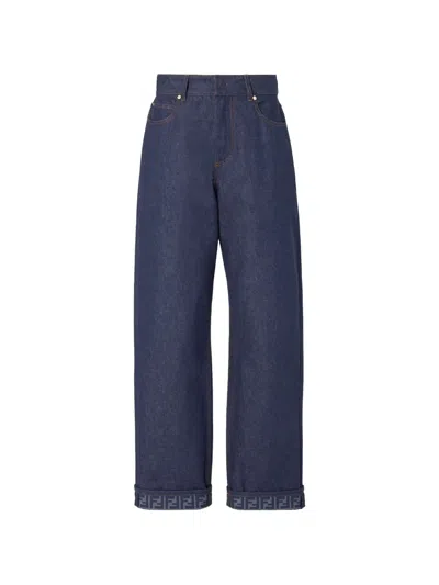 Fendi Long Jeans In Blue