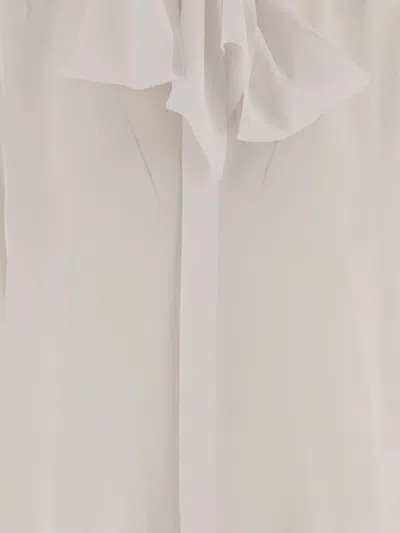 Sa Su Phi Silk Shirt With Mandarin Collar In White
