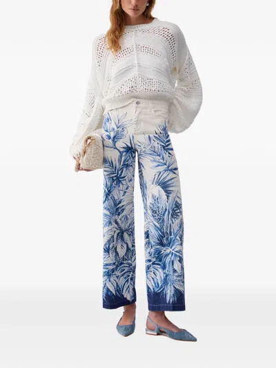 Liu •jo Printed Flared Jeans In White
