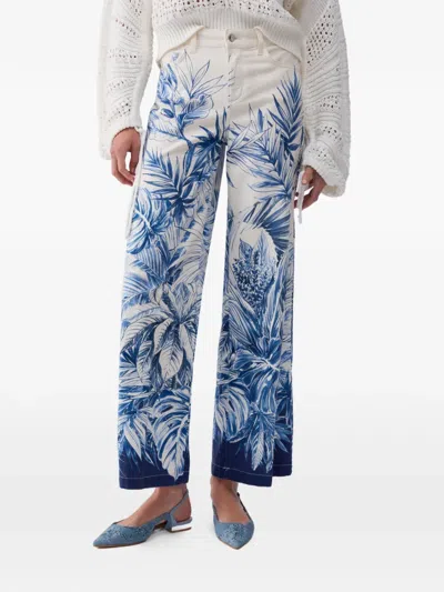 Liu •jo Printed Flared Jeans In White