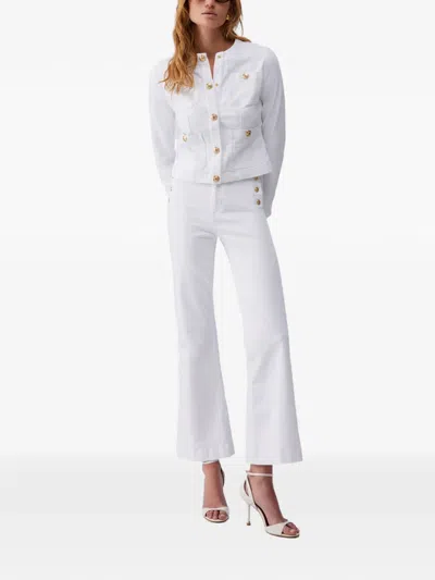 Liu •jo Patch-pocket Denim Jacket In White