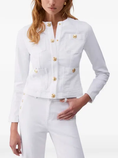 Liu •jo Patch-pocket Denim Jacket In White