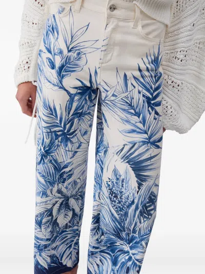 Liu •jo Printed Flared Jeans In White
