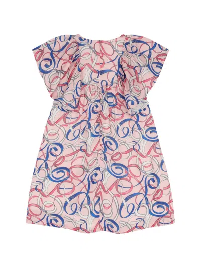 Escada Ruffled Print Dress In Multi