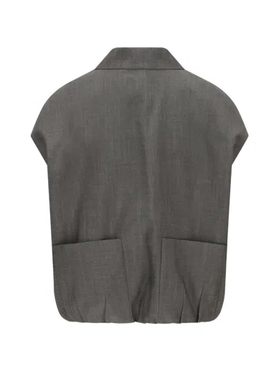 Fendi Buttoned Jacket In Gray