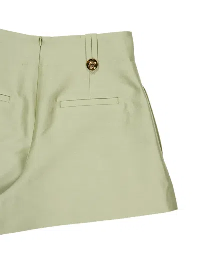 Zimmermann Luna Wool And Silk-blend Shorts In Green