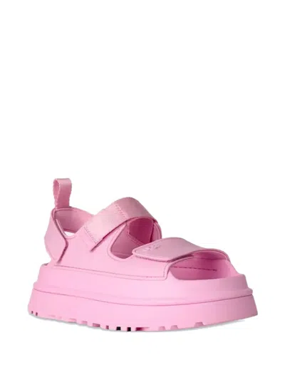 Ugg Sandals Open Toe Platform Sole Pull Tab In Pink