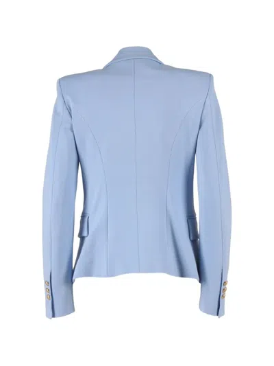 Balmain Double-breasted Six-button Blazer In Blue