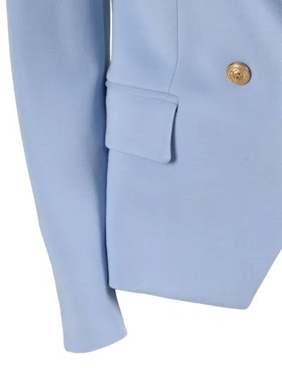 Balmain Double-breasted Six-button Blazer In Blue