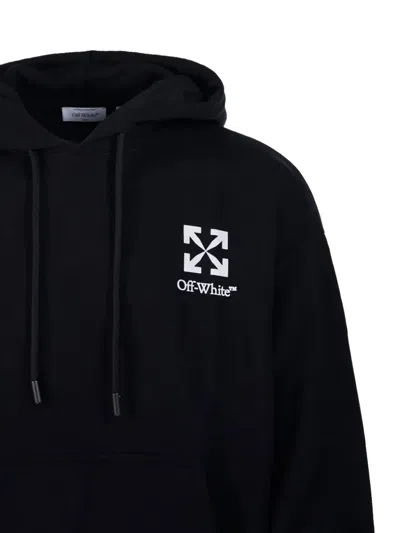 Off-white Small Arrow Logo Hoodie In Black Cotton