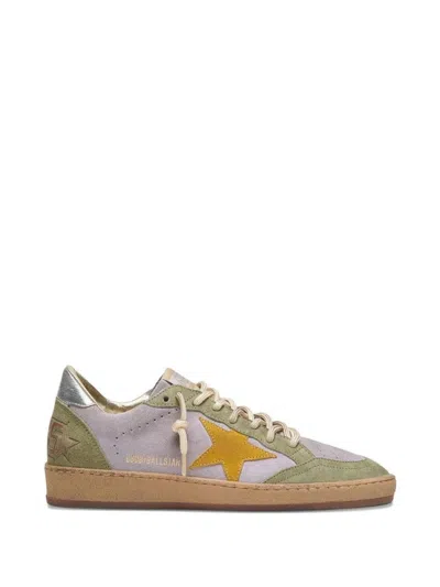 Golden Goose Ball Star Sneakers In Suede And Laminated Leather Heel In Multi