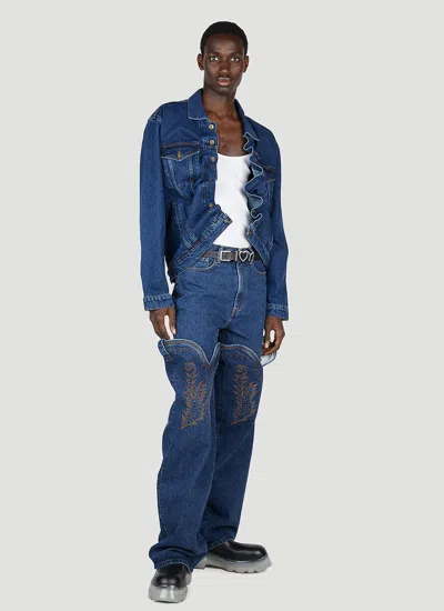 Y/project Classic Wire Denim Jacket In Blue