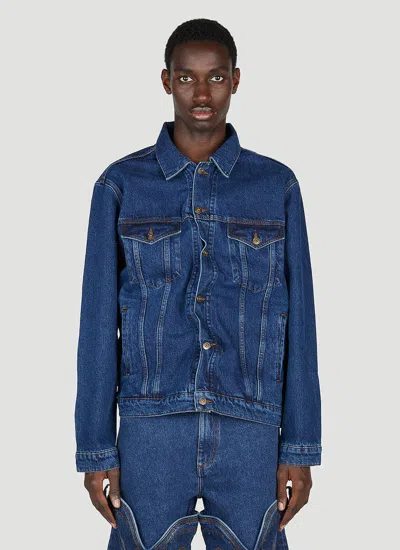 Y/project Classic Wire Denim Jacket In Blue